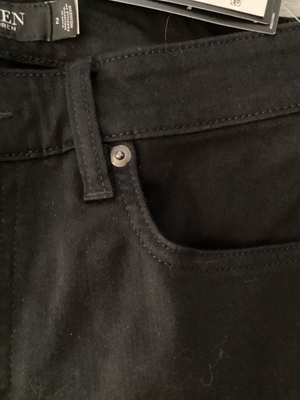 LAUREN RALPH LAUREN BLACK STRAIGHT LEG STRETCH JEANS SIZE 2 - Picture 3 of 13